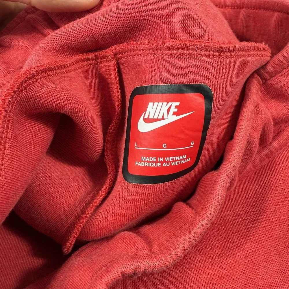 Nike Sportswear Tech Sweatpants Boys Large Red Fleece Joggers Elastic Waist